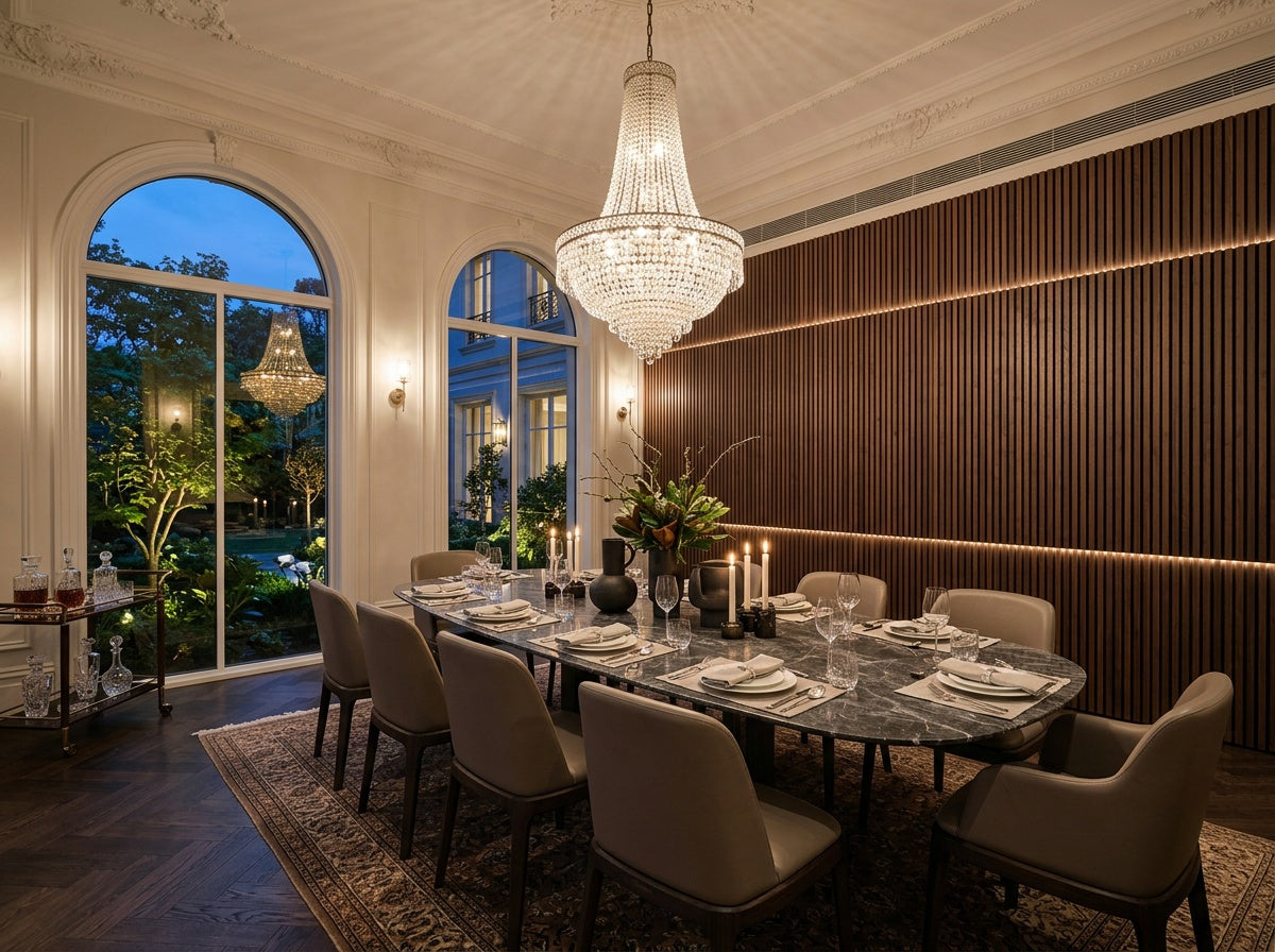 Vaucluse XL Walnut Acoustic Wall Panel — 270 × 110 cm