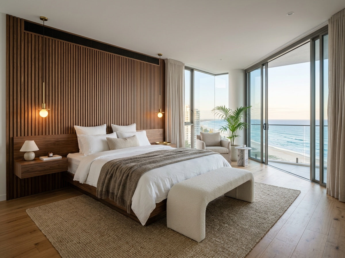 Vaucluse XL Walnut Acoustic Wall Panel — 270 × 110 cm