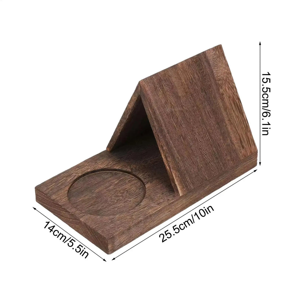 Wood Book Stand Wooden Page Rest Book Rest for Reading with Cup Holder for Bedside Nightstand Desktop Study Library Home Decor
